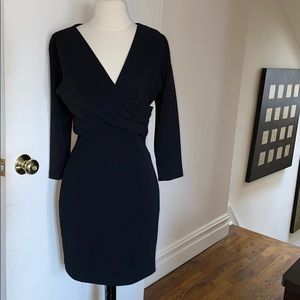 Badgley Mischka FRONT DRAPE Black DRESS